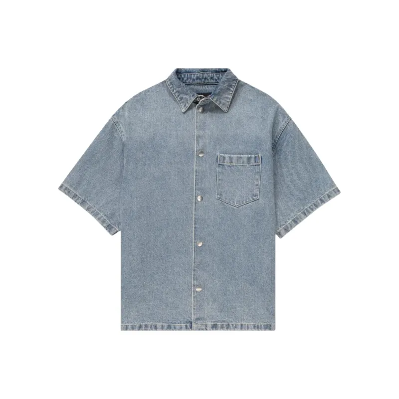 PURPLE BRAND Short sleeve Denim Shirt Jacket-0