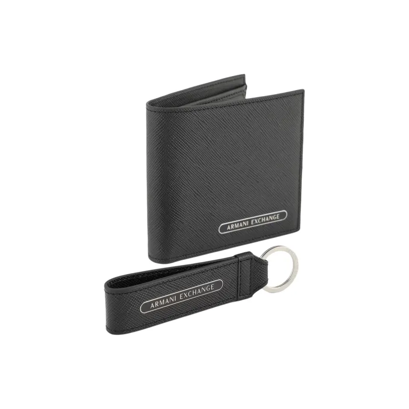 ARMANI EXCHANGEAE Cow Leather Wallet Men's Black-1