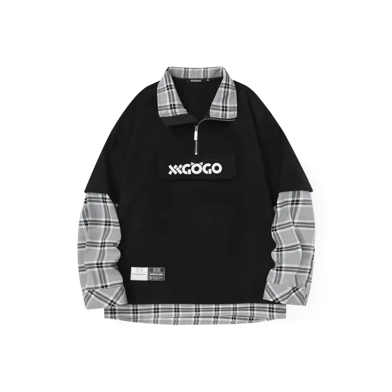 XXGOGO Stand Collar Loose Fit Sweatshirt Unisex-0