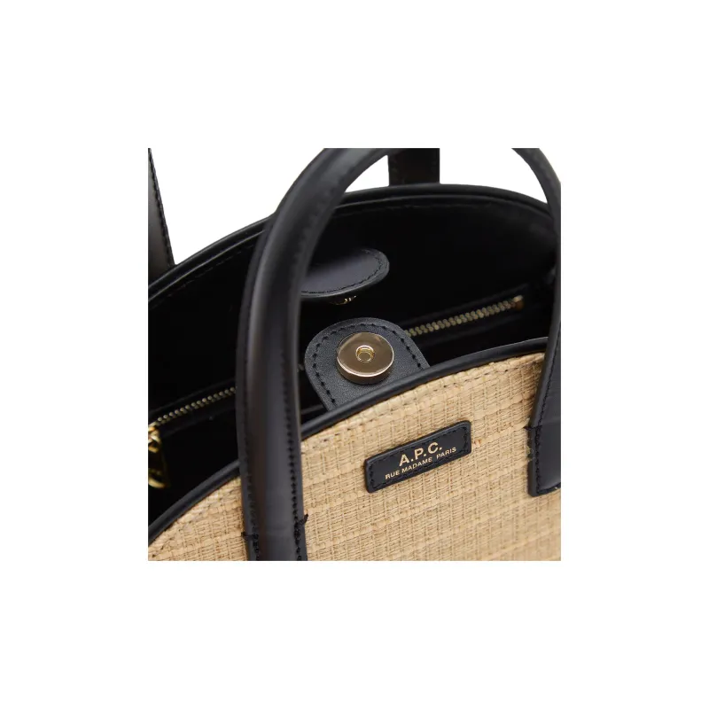 A.P.C Cow Leather One Shoulder Handbag Trumpets Women's Beige & Black-3