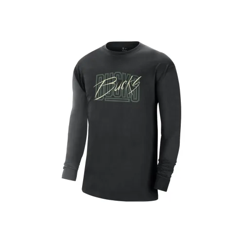 Nike Milwaukee Bucks Courtside Men's Nike Nba Long-Sleeve Max90 T-Shirt