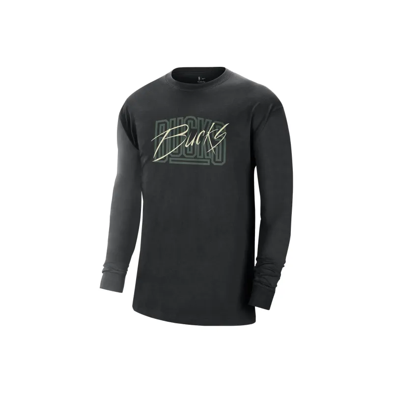 Nike Milwaukee Bucks Courtside Men's Nike Nba Long-Sleeve Max90 T-Shirt-0