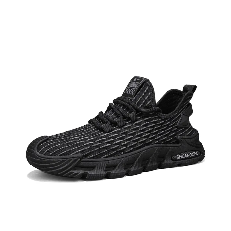 Binary Wear resistant, Lightweight, Breathable, And Non slip. Low Top Casual Shoes Men's Black-2