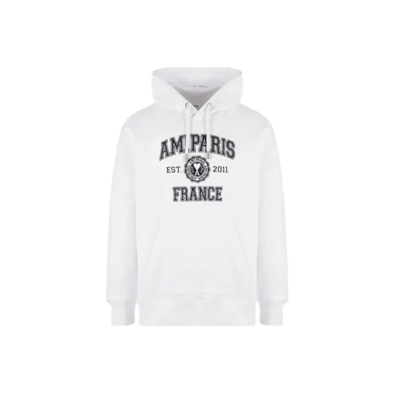 AMIPARIS Paris Logo Printed Long Sleeved Drawstring Hoodie-0