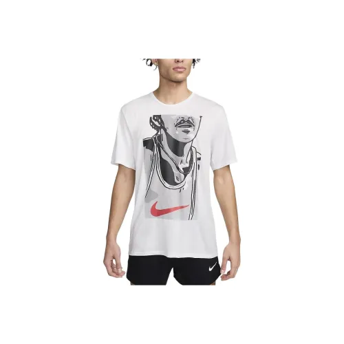 Nike Dri Fit Rise 365 T Shirt Men's Mountain Peak White