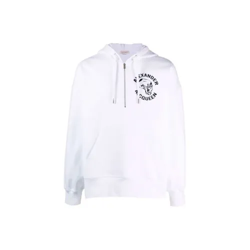 Alexander McQueen Skull Print Half Zip Hoodie