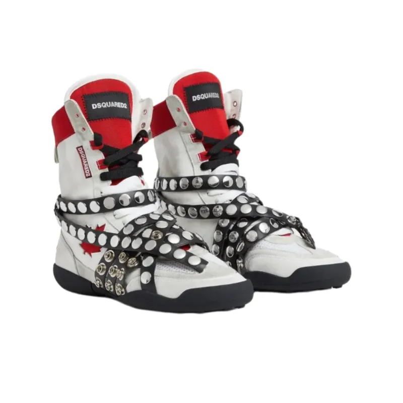 DSQUARED 2 Boxeur High Top Casual Shoes Men's White-2
