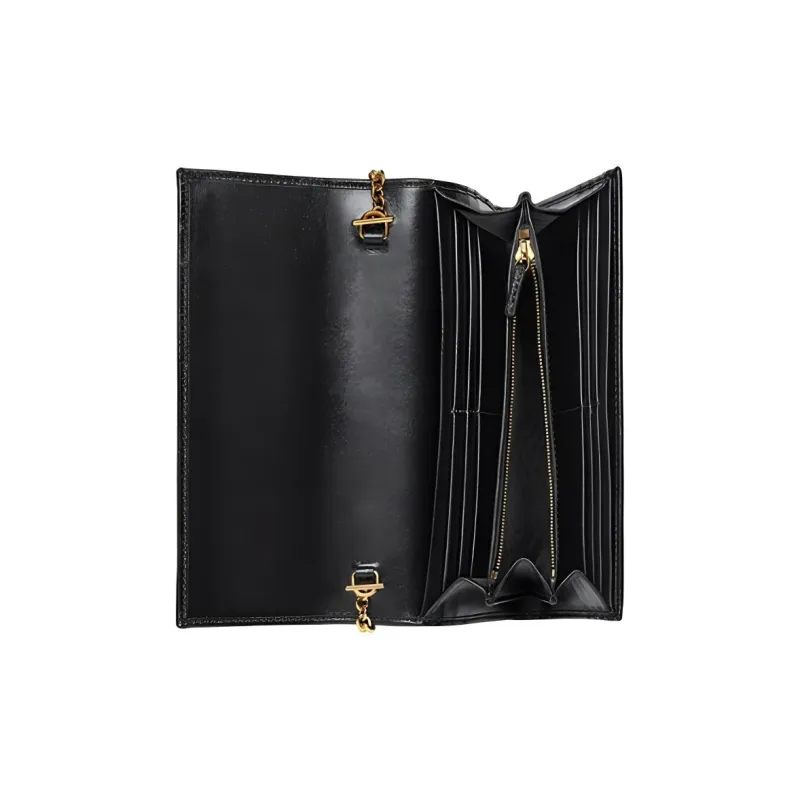 GUCCI Jackie 1961 Leather WOC Chain Bag Shoulder Bag, Crossbody Bag Trumpets Women's Black Gold-3