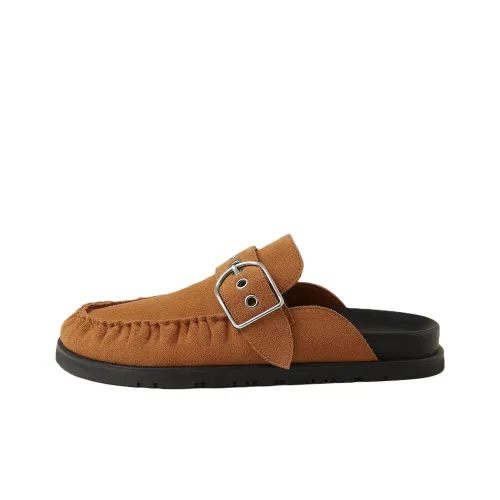 HERMES Closed Toe Slippers Women's Brown