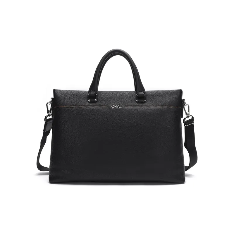 Satchi Cow Leather Handbags Briefcases Regular Men's Black-0