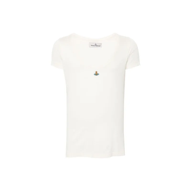 Vivienne Westwood Orb Embroidered Crewneck T Shirt-0