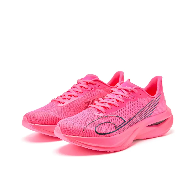 QIAODAN Swift 3PRO Cushioned Slip Resistant Abrasion Resistant Low Top Casual Running Shoes Men's Neon Pink Black-2
