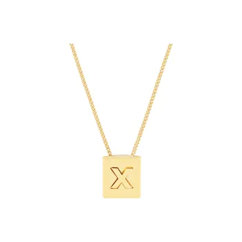 CELINE Alphabet X Necklace In Brass With Gold Finish
