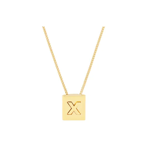 CELINE Alphabet X Necklace In Brass With Gold Finish