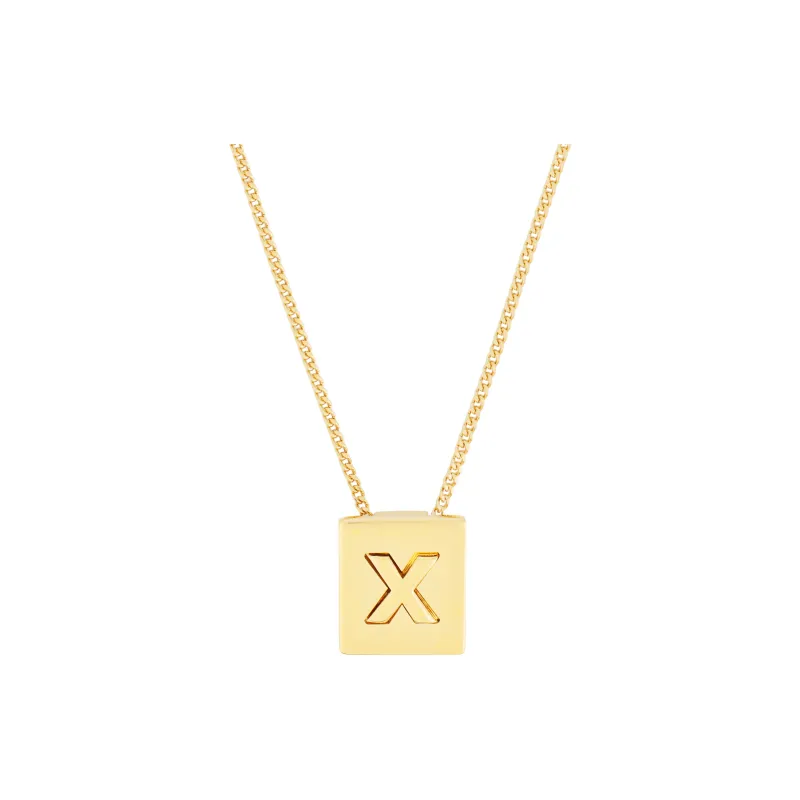 CELINE Alphabet X Necklace In Brass With Gold Finish-0
