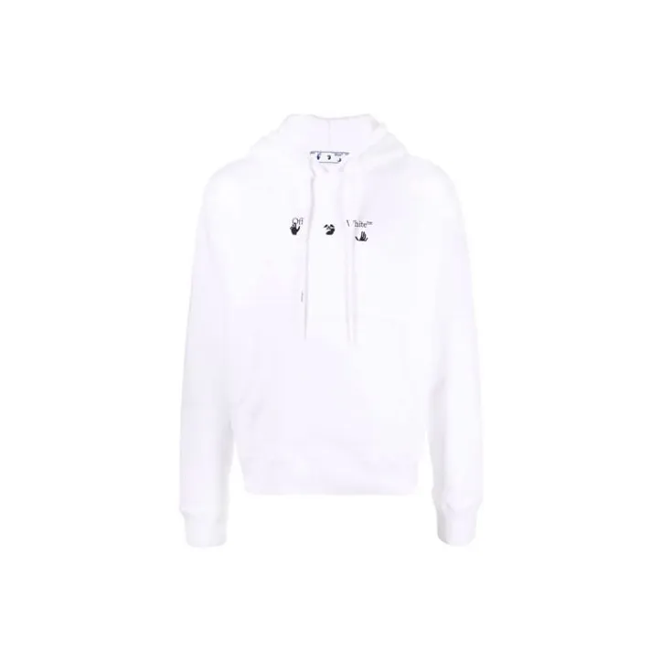 Off- Marker Flatlock Slim Hoodie-0