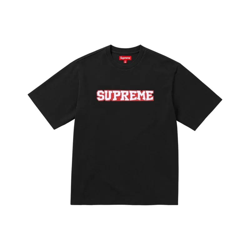 Supreme Satin Appliqué Short Sleeve Top-0