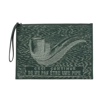 Delvau Calfskin Clutch Men's Dark Green