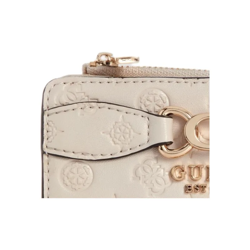 GUESS Faux Leather Wallets Card Holders Unisex Beige-3