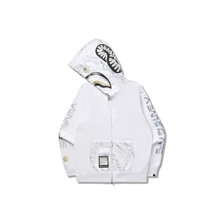 A BATHING APE - A BATHING APE® × HAJIME SORAYAMA A BATHING APE X Hajime Sorayama Shark Full Zip Hoodie - POIZON