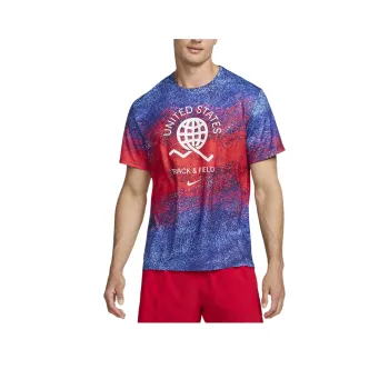 Nike Usa Miler Men's Nike Dri FIT Short Sleeve Running Top