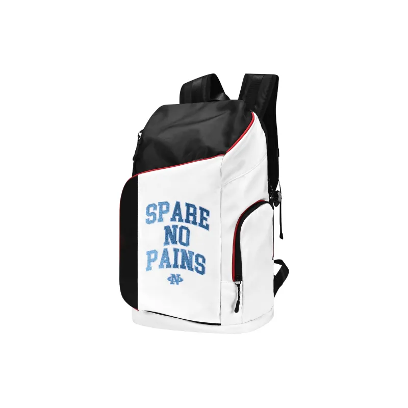 Spare No Pains. Polyester Backpack Unisex Black White-4
