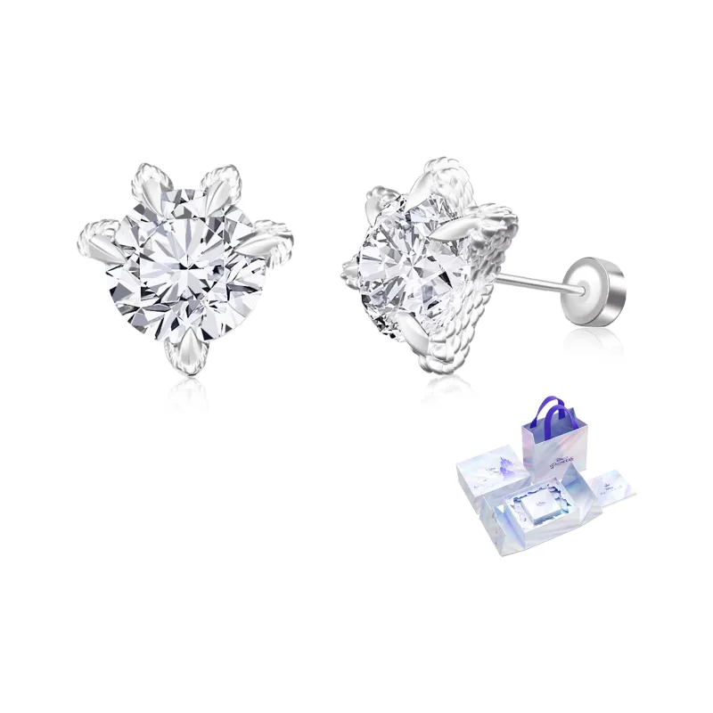 Disney 925 Sterling Silver Stud Earrings Unisex Silver-18