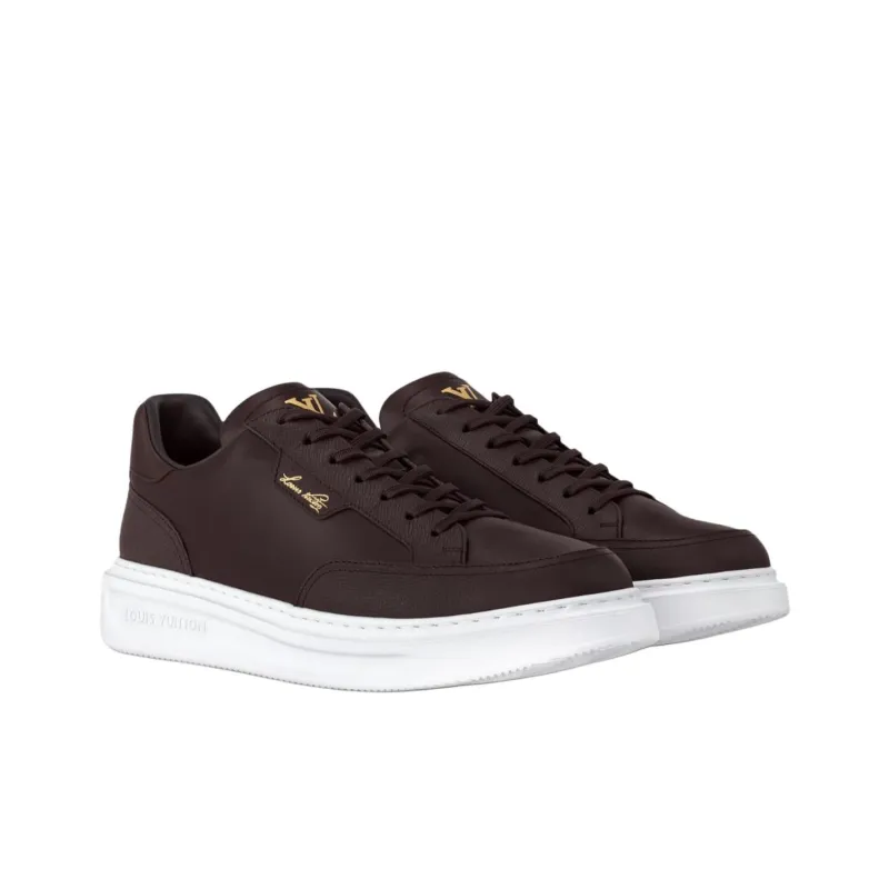 LOUIS VUITTON Beverly Hills Low Top Skateboard Shoes Men's Brown-2