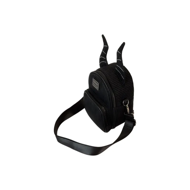Loungefly Corduroy Crossbody Backpack Unisex Black-3
