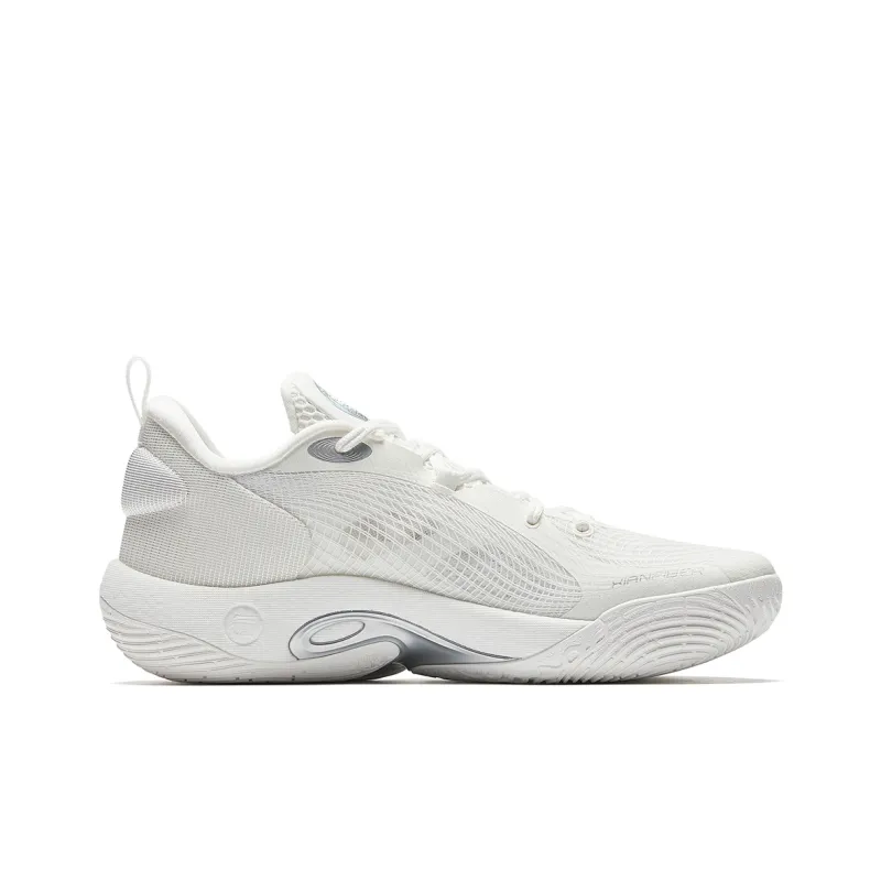 Anta Cushioning Slip Resistant Low Top Basketball Shoes Men's Papyrus White-1