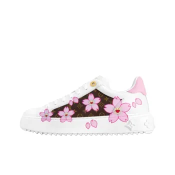 TakashiMurakami x LOUIS VUITTON Time Out Cherry Blossom Collection Low Top Skateboard Shoes Women's White