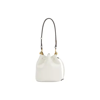 Furla Grain Calfskin With Soft Calfskin Bucket Bags Shoulder Bags Mini Women's White