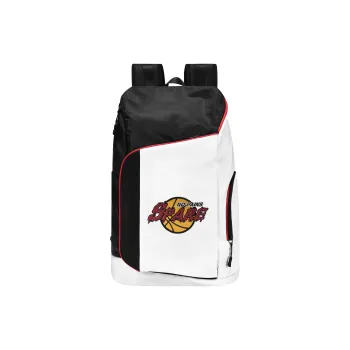 Spare No Pains. Polyester Basketball Bag Backpack Regular Unisex White/Black
