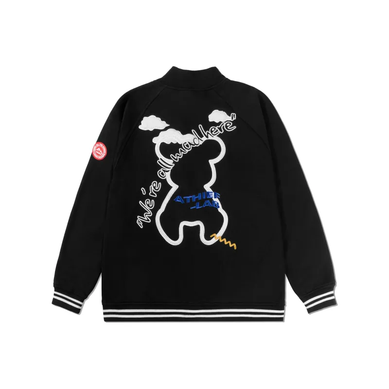 Athief Stand Collar Loose Fit Sweatshirt Unisex Black-0