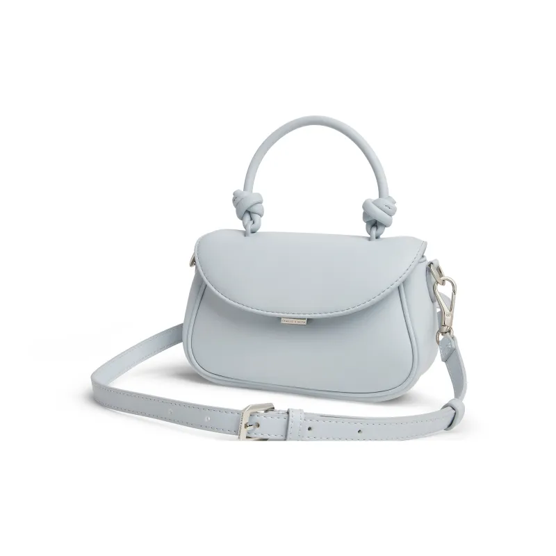 CHARLES&KEITH PU Fudge Packets Handbag, Crossbody Bag Trumpets Women's Cream Milk White/Sea Salt Blue/Bubble Gum Pink-7