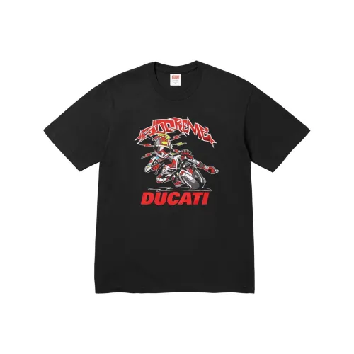 Supreme X DUCATI SS24 WEEK16 Bike Tee Unisex Motorcycle Printed Short Sleeve T shirt