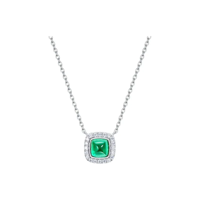 KOYOOME Synthetic Emerald Necklaces Unisex-0