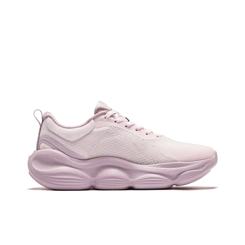 Erke Cushioning Rebound Low Top Training City Commute Running Shoes Women's Light Pink Lotus-1