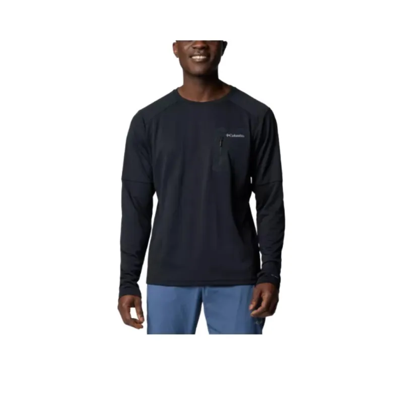 Columbia Tech Knit Long Sleeve Crew T-Shirt Men's Black-0