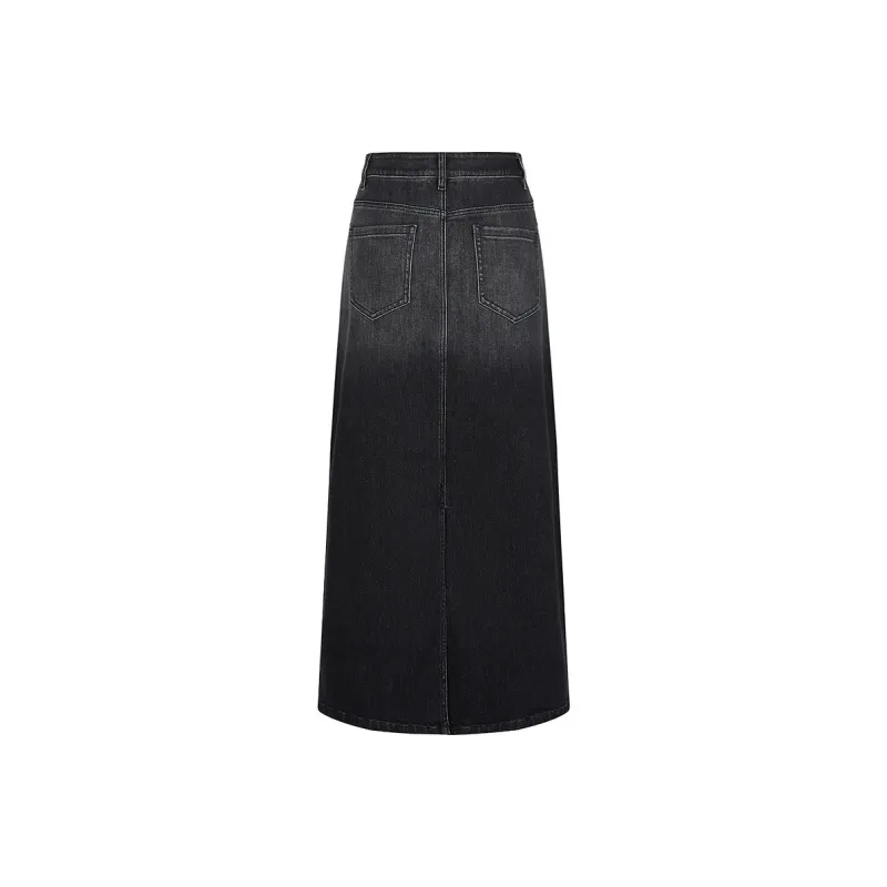 JZ. ANNAKRO Denim Long Skirts Women's Black Gray-1