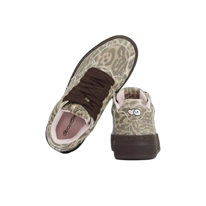 GOOD BAI Low Top Casual Shoes Unisex Light Leopard Print-4