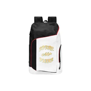 Spare No Pains. Polyester Backpack Training Bag Regular Unisex Black White