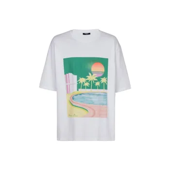 BALMAIN Postcard Printed Loose T Shirt