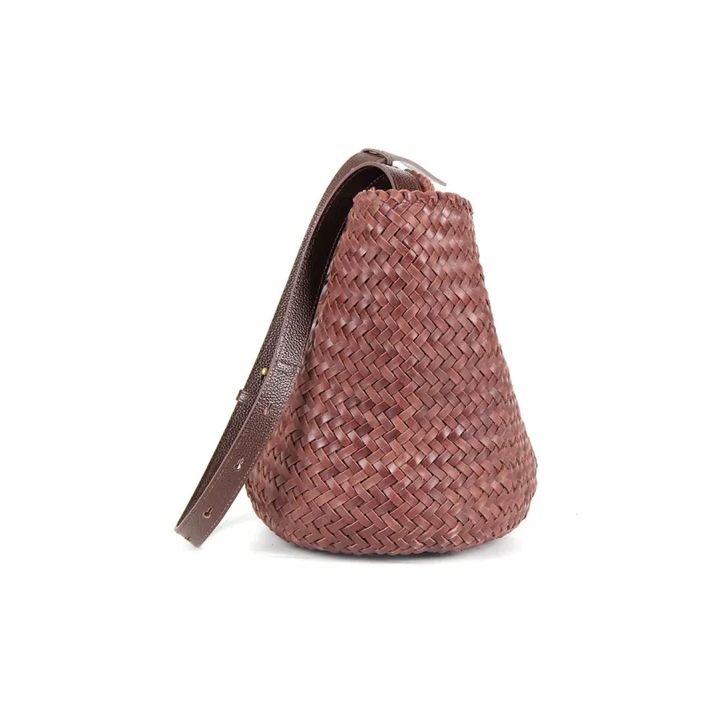 YOCAMU Top Grain Cow Leather Bucket Bag Large Size Women's Multicolor-12
