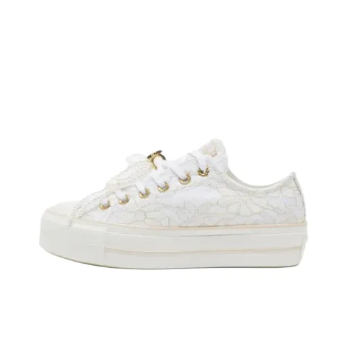 Converse All Star Lift Anti Slip Wear Resistant Low Top Skateboard Shoes Women's White