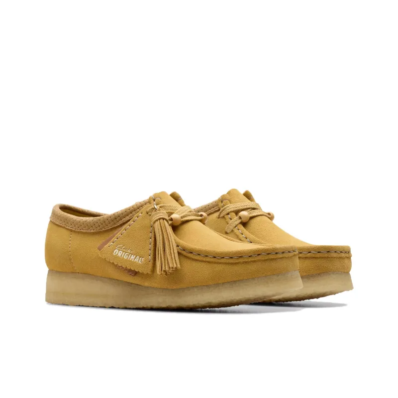 Clarks Wallabee Casual Single Shoes Women's Gold-2