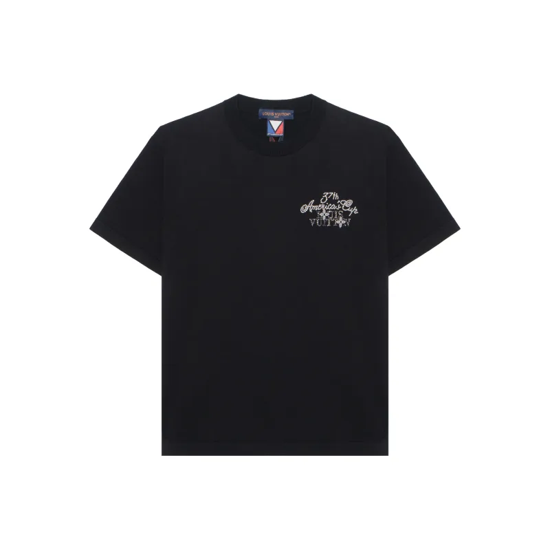 LOUIS VUITTON Embellished Short Sleeved Cotton Crewneck-0