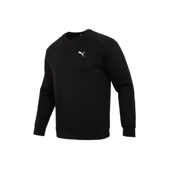 Puma Men's Logo Print Athletic Pullover Sweatshirt Black