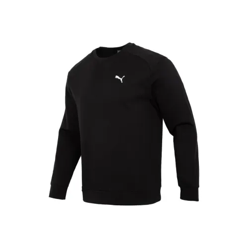 Puma Men's Logo Print Athletic Pane Sweatshirt Black