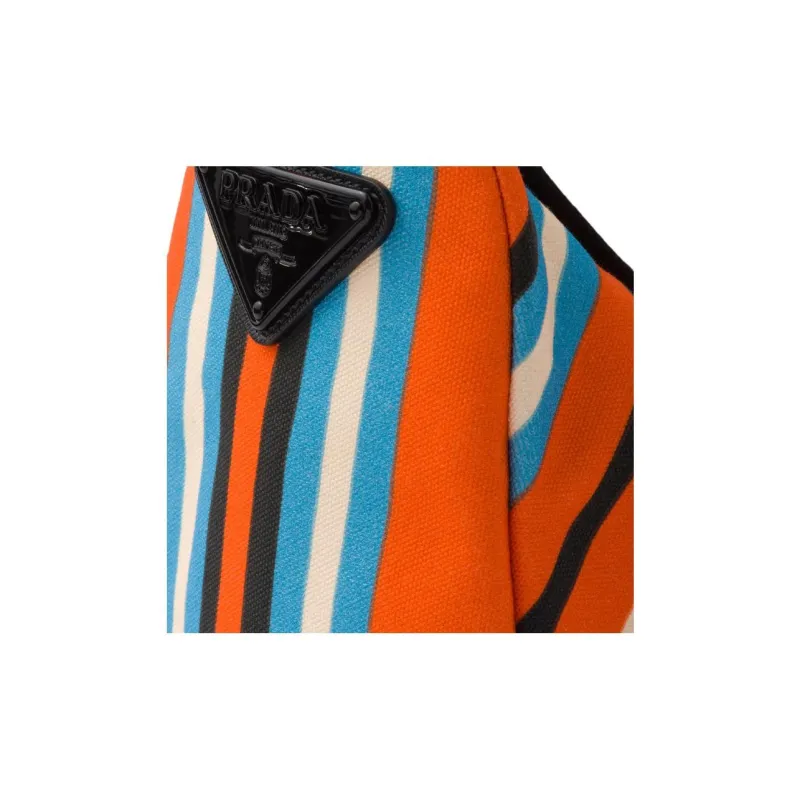 PRADA Triangle Canvas Bag Triangle Bag Shoulder Bag Crossbody Bag Men's Orange-4
